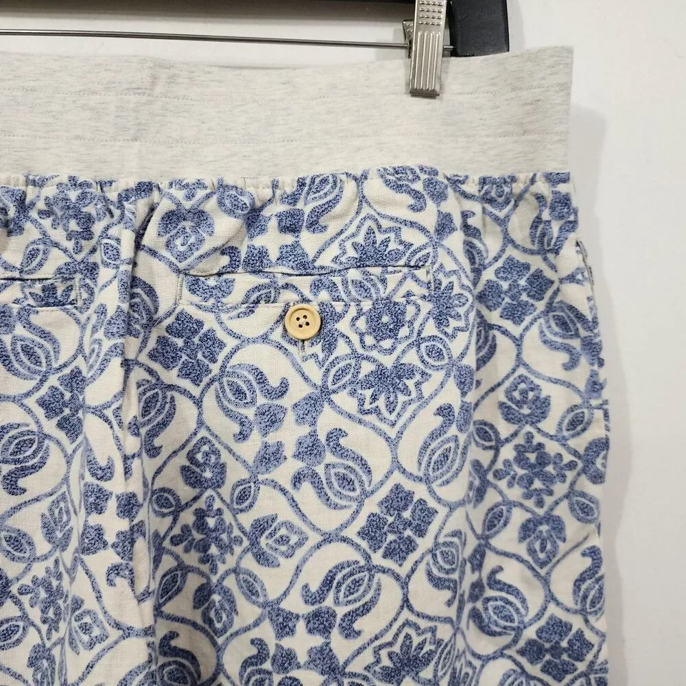 Soft Surroundings Aliso Point Full Length Wide Leg Linen Pants NWT Size L
